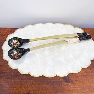 Russian Folk Art Hand Painted Wooden Spoons Set 2